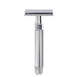 Edwin Jagger Safety Razor Chrome Plated Knurled Handle DE89KN14BL Closed Comb