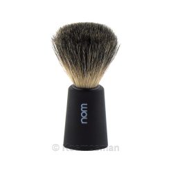 NOM CARL 81BL Shaving Brush Pure Badger Plastic Black.