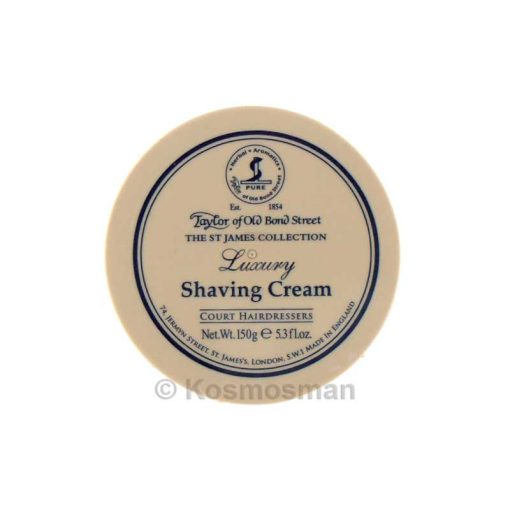 Taylor of Old Bond Street Shaving Cream The St James Collection Luxury 150g.