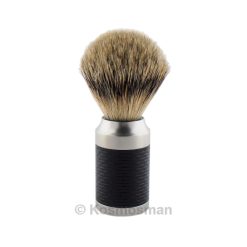Muhle ROCCA 091M96 Stainless Steel Shaving Brush Silvertip Badger Black.
