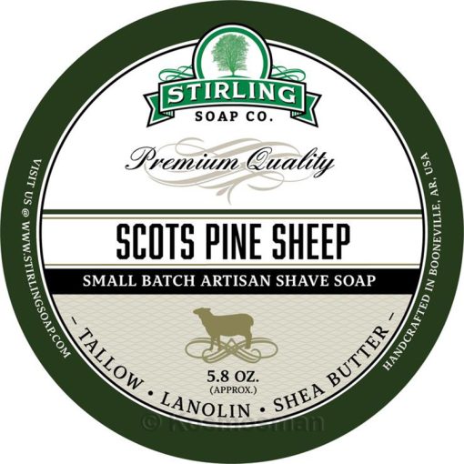 Stirling Soap Co. Scots Pine Sheep Σαπούνι Ξυρίσματος σε Μπολ 170ml.