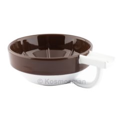 Fine Accoutrements Bowl Brown/White Porcelain with Handle.