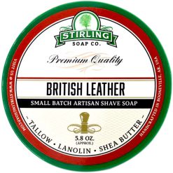 Stirling Soap Co. British Leather Shaving Soap in Bowl 170ml.