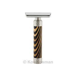 MRED Stainless Steel & Multi-Ply Tinted Wood Safety Razor.